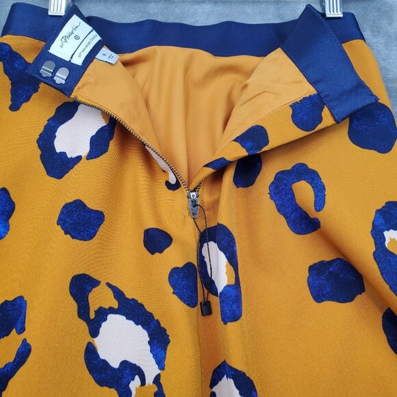 3.1 Phillip Lim Target Leopard Print Skirt Orange Blue Size 8 NWOT Flirty Mini - Picture 7 of 14